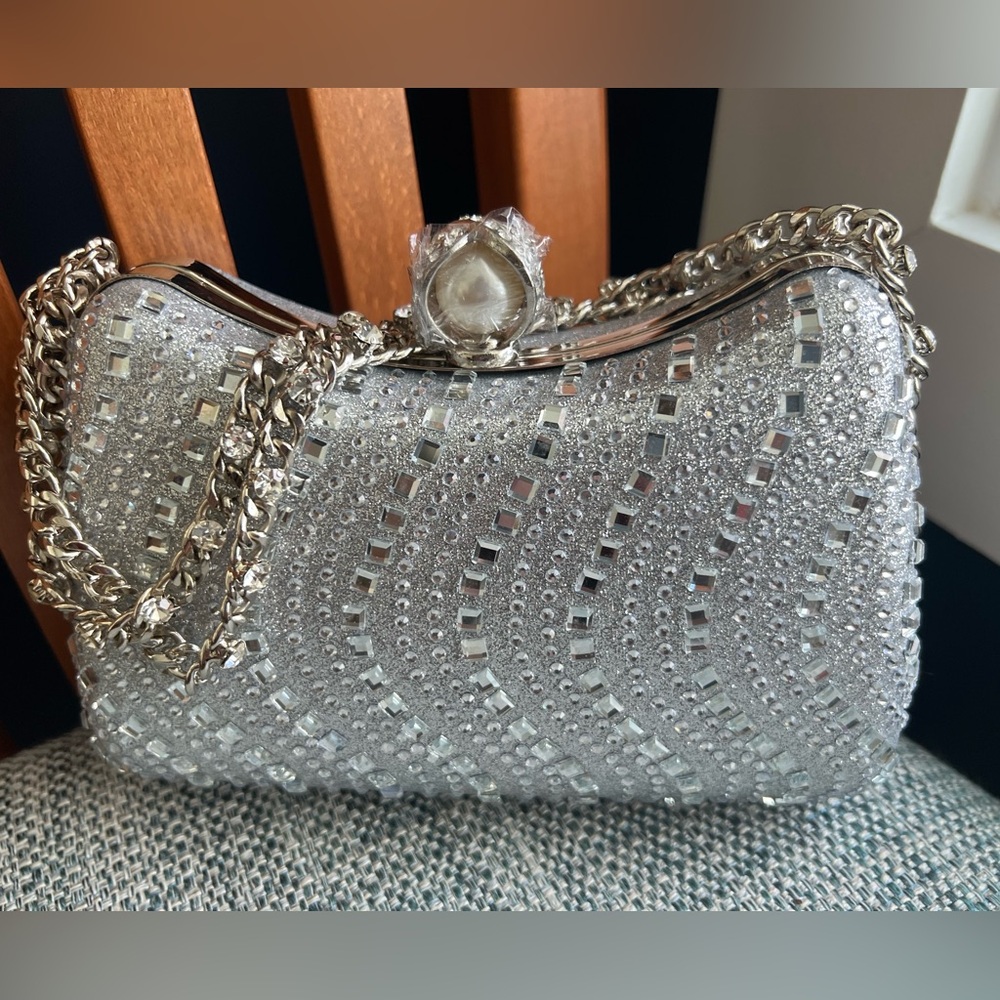 Elegant Silver Evening Clutch